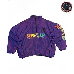 Vintage 90s What's Up International Surf's Up Iridescent Purple Quarter-Zip